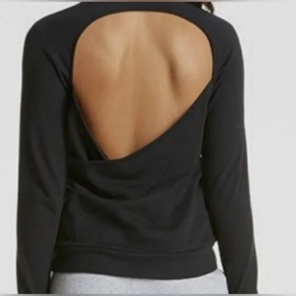 Fabletics Ginger Crewneck Open Back Pullover Sweatshirt